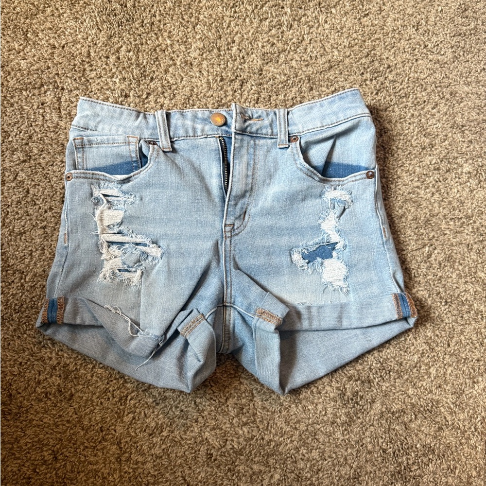Aeropostale Blue Jean Shorts Distressed Vintage Style